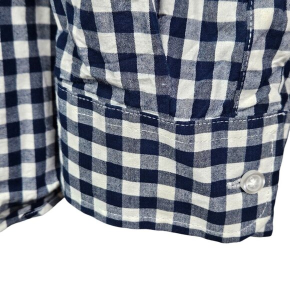 [g] George Classic‎ Fit Button-Up Shirt Men's Size 3XL Long Sleeve Check Navy - Picture 6 of 10